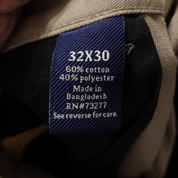 NWT CROFT & BARROW FLAT FRONT CLASSIC FIT KHAKI CHINO PANTS MENS 32X30 NEW! - Picture 10 of 10